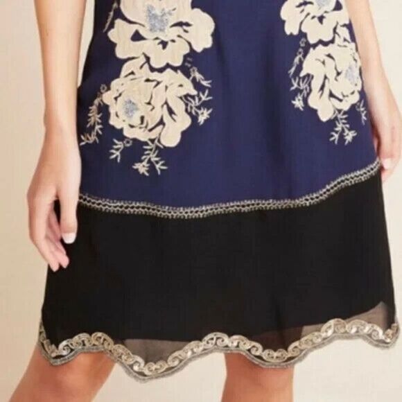 Anthropologie | Allaire Embroidered Slip Dress | Size: XS | Color: Navy - Picture 5 of 5
